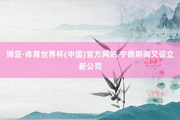 博亚·体育世界杯(中国)官方网站 宁德期间又设立新公司