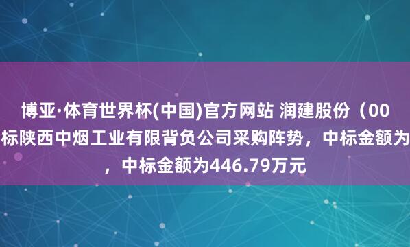 博亚·体育世界杯(中国)官方网站 润建股份(002929):中标陕西中烟工业有限背负公司采购阵势,中标金额为446.79万元