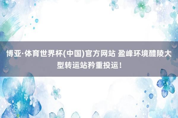 博亚·体育世界杯(中国)官方网站 盈峰环境醴陵大型转运站矜重投运!
