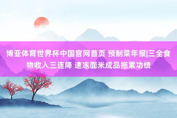 博亚体育世界杯中国官网首页 预制菜年报|三全食物收入三连降 速冻面米成品拖累功绩