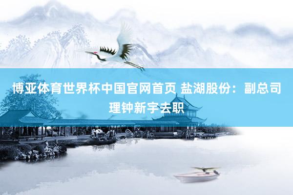 博亚体育世界杯中国官网首页 盐湖股份:副总司理钟新宇去职