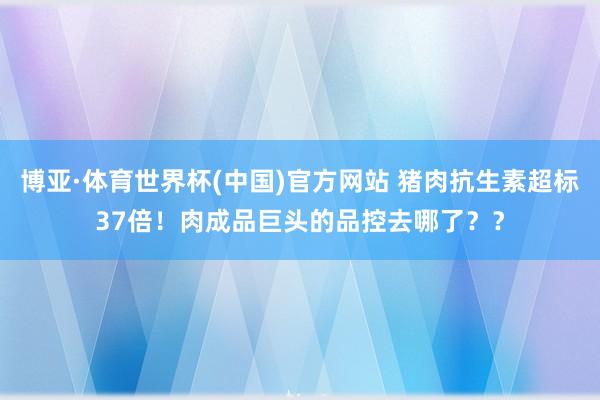 博亚·体育世界杯(中国)官方网站 猪肉抗生素超标37倍!肉成品巨头的品控去哪了??