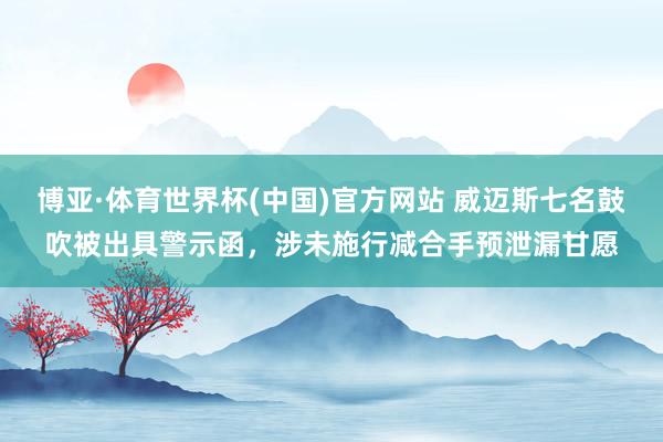 博亚·体育世界杯(中国)官方网站 威迈斯七名鼓吹被出具警示函,涉未施行减合手预泄漏甘愿