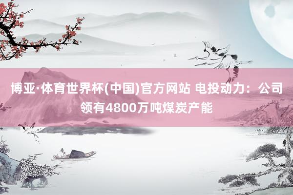 博亚·体育世界杯(中国)官方网站 电投动力:公司领有4800万吨煤炭产能