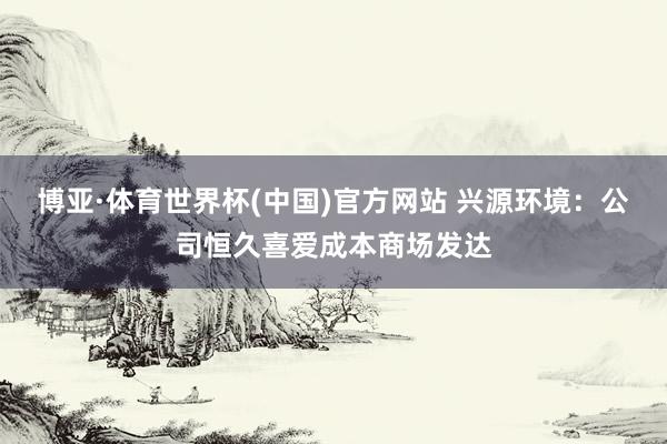 博亚·体育世界杯(中国)官方网站 兴源环境:公司恒久喜爱成本商场发达