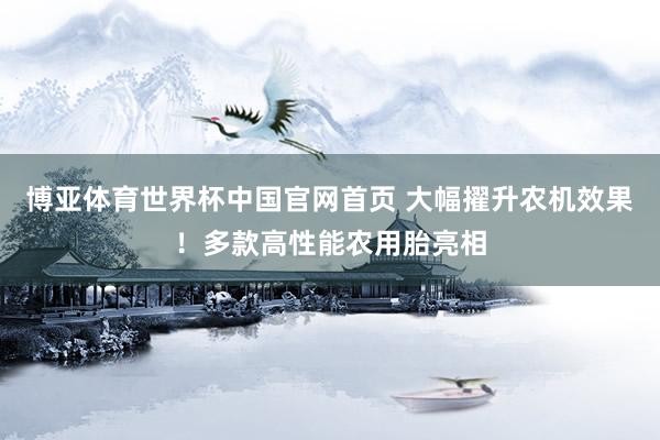 博亚体育世界杯中国官网首页 大幅擢升农机效果!多款高性能农用胎亮相