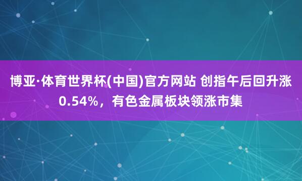 博亚·体育世界杯(中国)官方网站 创指午后回升涨0.54%,有色金属板块领涨市集