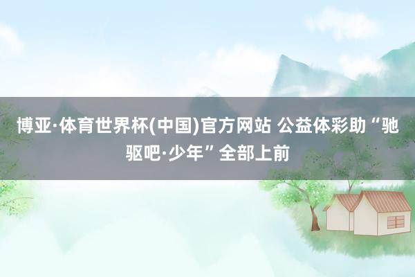 博亚·体育世界杯(中国)官方网站 公益体彩助“驰驱吧·少年”全部上前