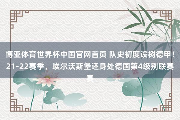 博亚体育世界杯中国官网首页 队史初度设树德甲!21-22赛季,埃尔沃斯堡还身处德国第4级别联赛