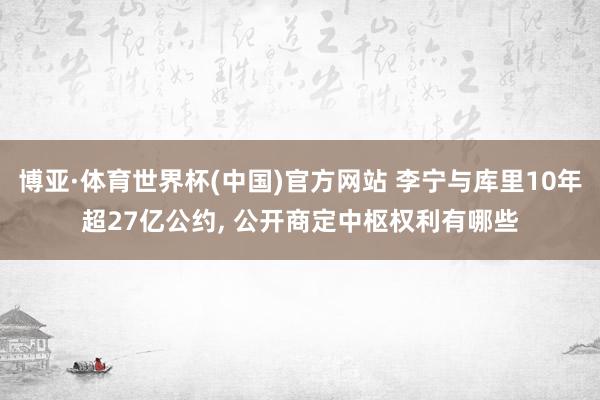 博亚·体育世界杯(中国)官方网站 李宁与库里10年超27亿公约, 公开商定中枢权利有哪些