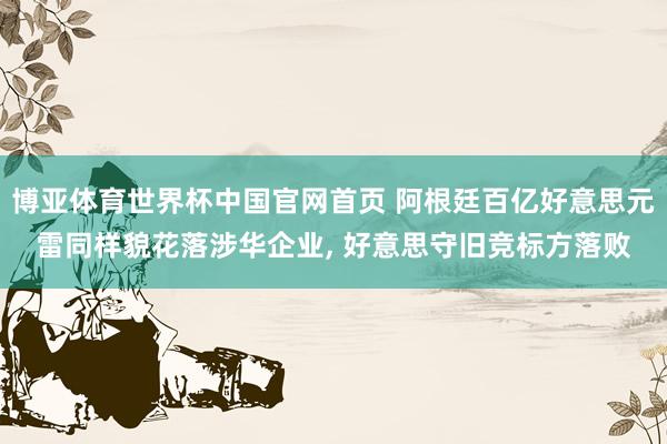博亚体育世界杯中国官网首页 阿根廷百亿好意思元雷同样貌花落涉华企业, 好意思守旧竞标方落败
