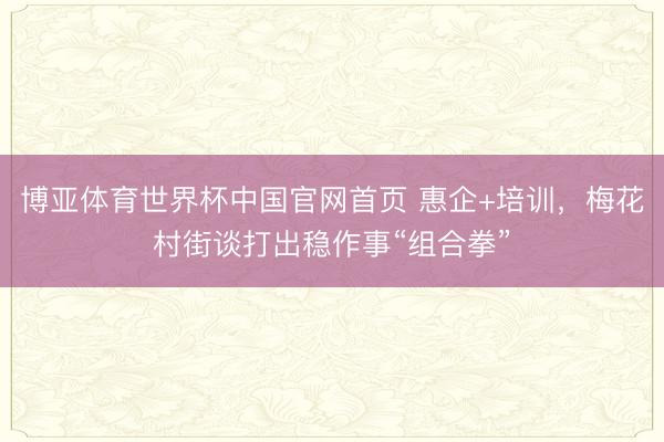博亚体育世界杯中国官网首页 惠企+培训,梅花村街谈打出稳作事“组合拳”