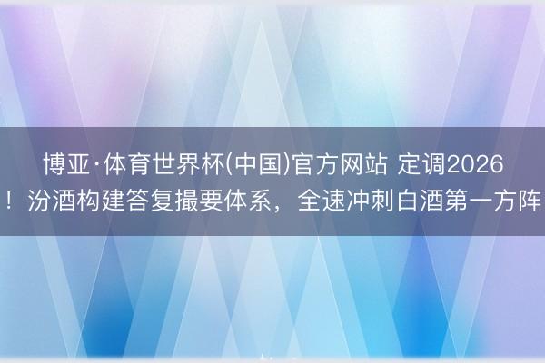 博亚·体育世界杯(中国)官方网站 定调2026!汾酒构建答复撮要体系,全速冲刺白酒第一方阵